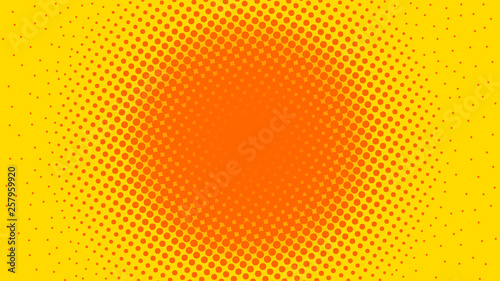 Comic cartoon retro yellow and orange pop art background with dots  vector illustration eps10