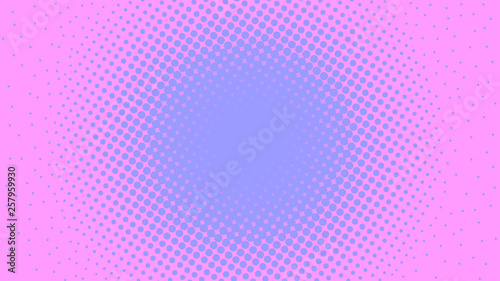 Bright pink and blue retro pop art background with dots. Vector abstract background with halftone dots design.