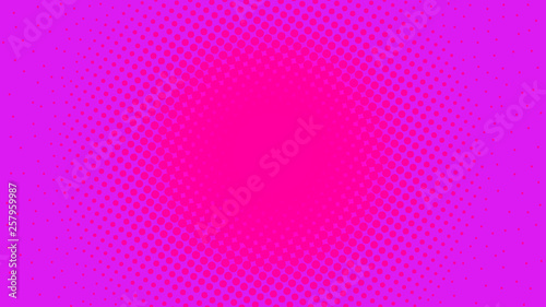 Abstract concept magenta pop art background with retro haftone dots design. Vector comic template for empty bubble, sale banner, illustration comic book design.