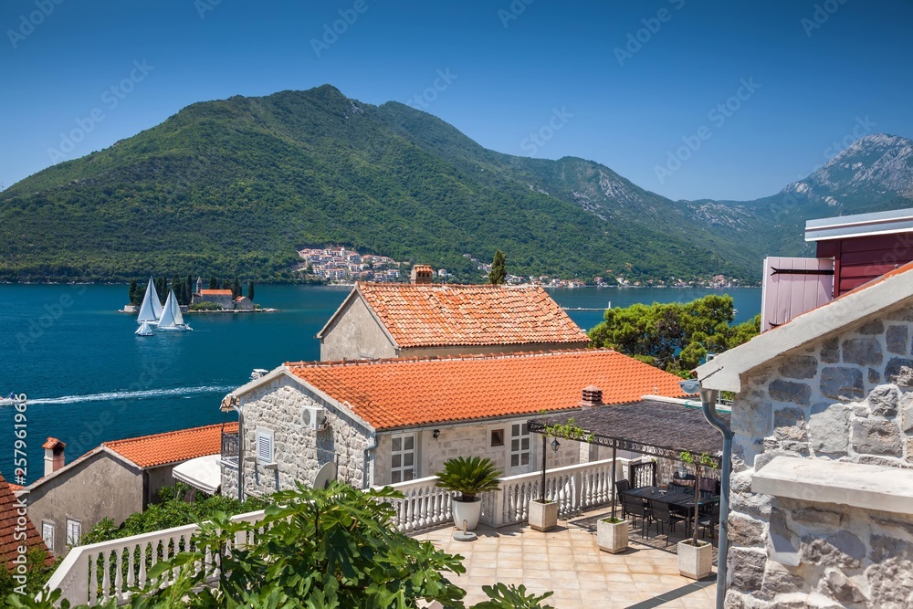 Beautiful sea Landscape. Kotor bay in Montenegro