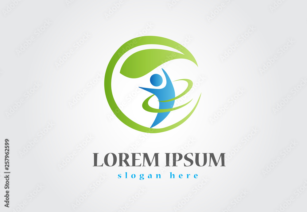 Logo health nature happy people Logo health nature happy people