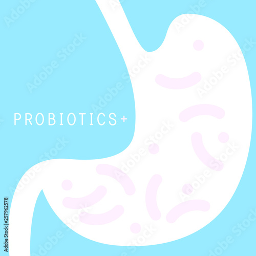 Probiotics bacteria vector design. Concept of design with Lactobacillus Probiotic Bacteria. Design with Prebiotic healthy nutrition ingredient