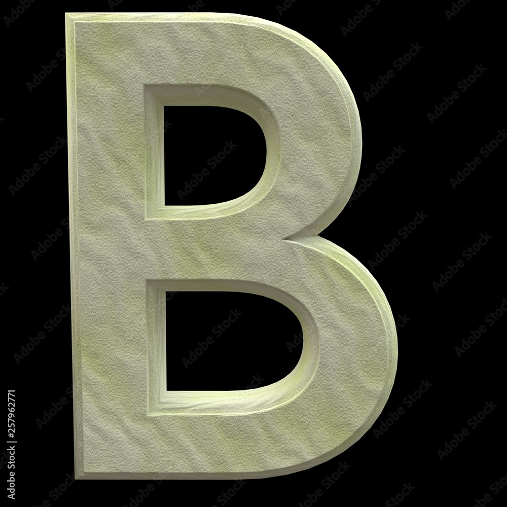 3D Rendered Sand Alphabet B