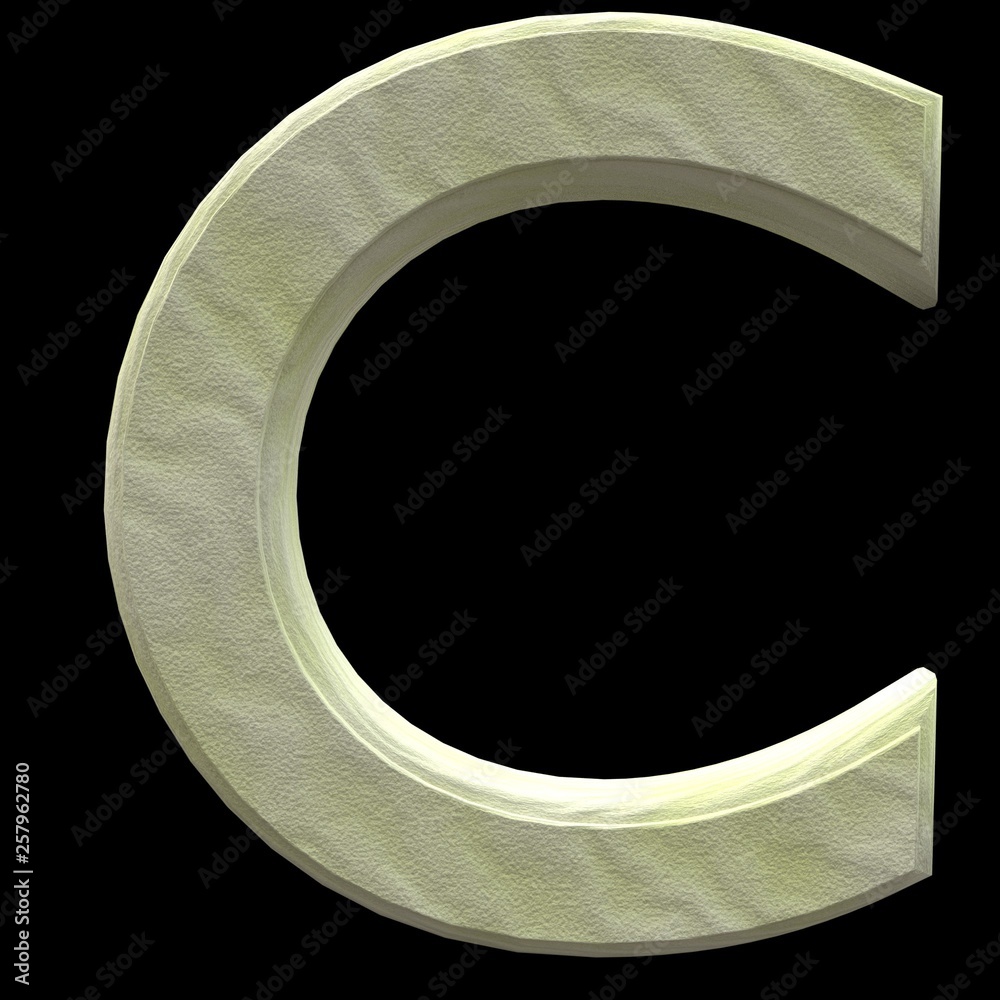 3D Rendered Sand Alphabet C