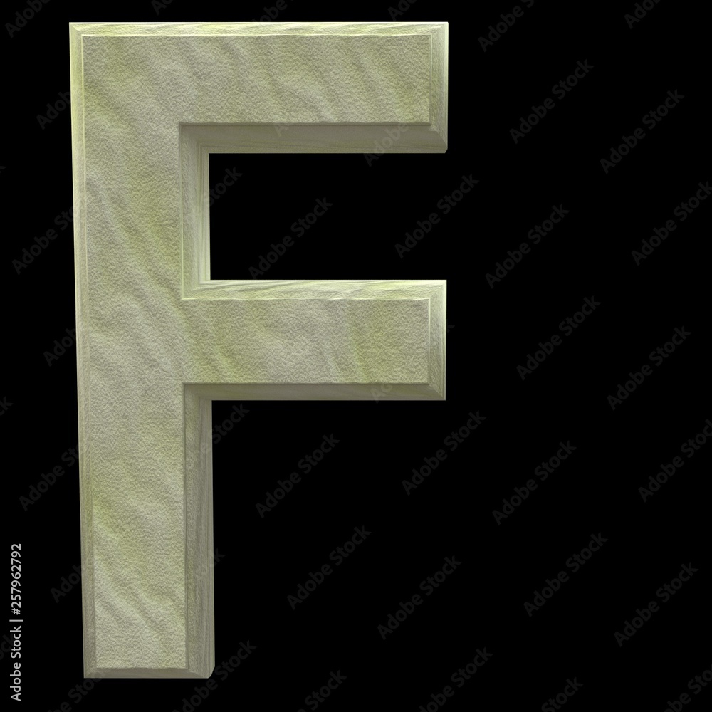 3D Rendered Sand Alphabet F