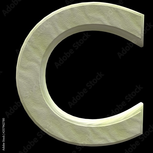 Obraz na płótnie 3D Rendered Sand Alphabet C w salonie
