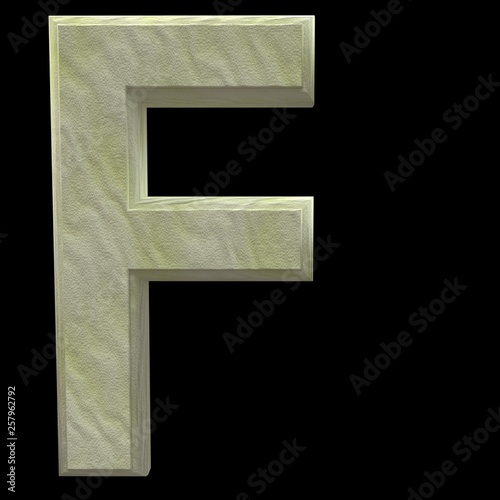 Obraz na płótnie 3D Rendered Sand Alphabet F w salonie