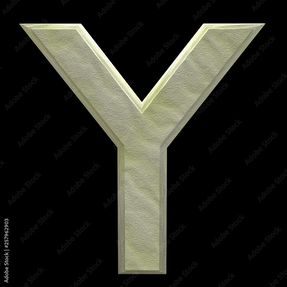 3D Rendered Sand Alphabet Y
