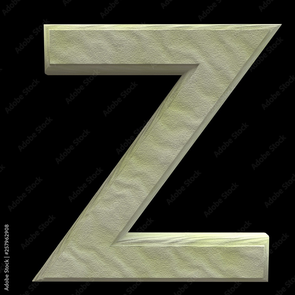 3D Rendered Sand Alphabet Z