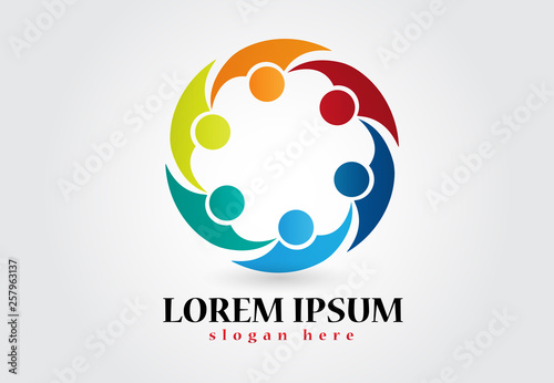Logo teamwork unity people