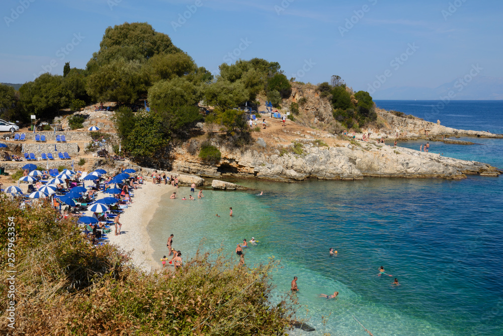 view of Bartaria Beach in Kassiopi (Corfu, Greece)