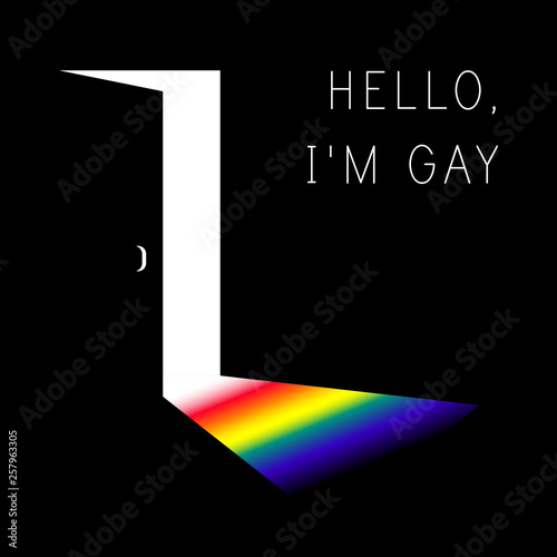 Coming out vector illustration. Gay