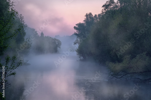 Something is There.... Misty dawn on Osetr river photo