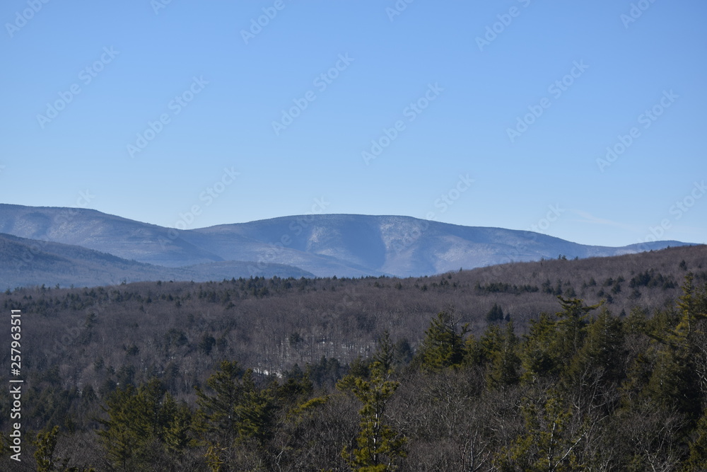 View of the mountains in the winter