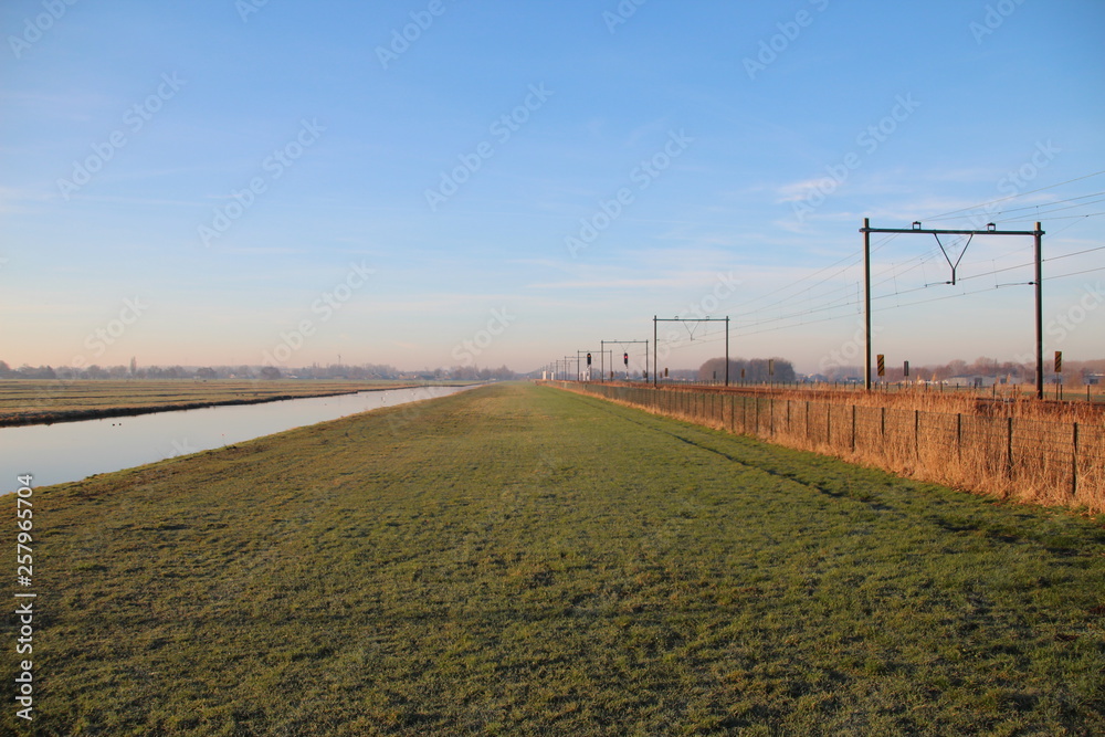 Fields in the cold in the lowest area of the Netherlands named the Zuidplaspolder in Moordrecht close to Gouda Fields in the cold in the lowest area of the Netherlands named the Zuidplaspolder in Moordrecht close to Gouda