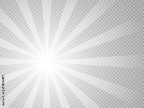 Bright catchy light effect for an ad that attracts attention isolated on transparent background for advertising banner poster in pop art style. Poster with a place for text Vector illustration eps 10 