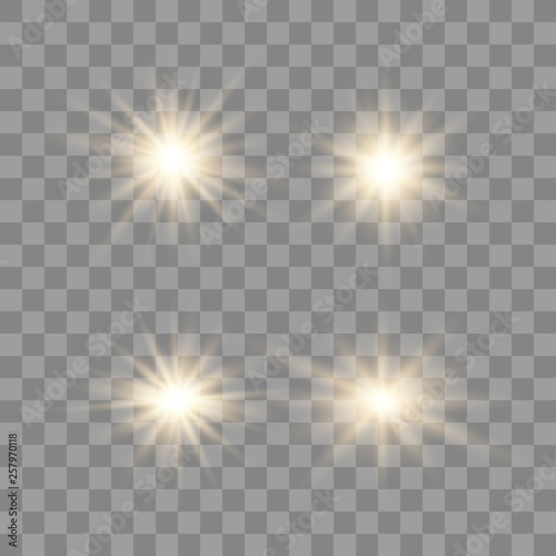 Set of glowing lights