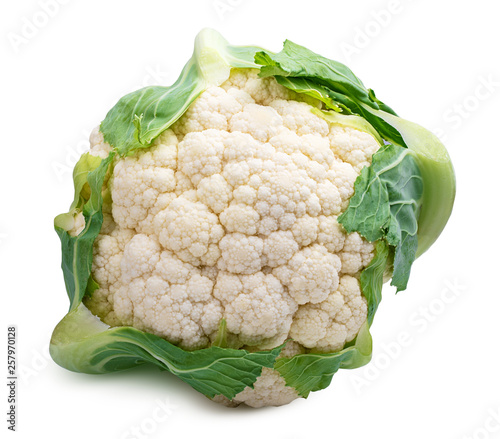 Cauliflower isolated on white background. Clipping path