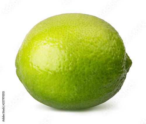 Fresh lime isolated on white background. Clipping path
