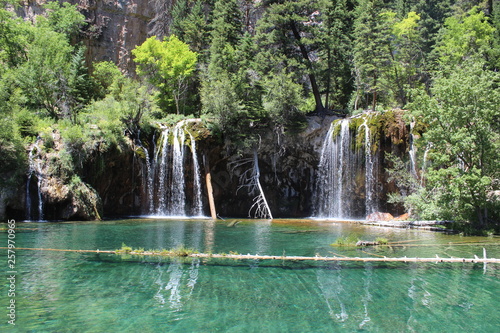 Hanging lake  Colorado. Crystal clear waters and beautiful scenery.