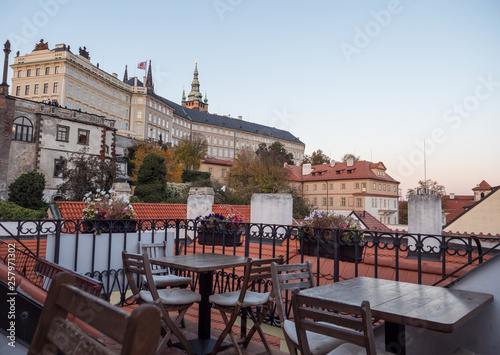 View of Hradcany Castle from a terrace