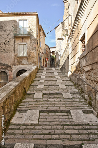 Fototapeta Naklejka Na Ścianę i Meble -  A street in Pietramelara, a historic Italian town