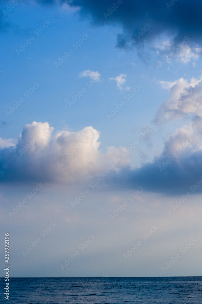 sea landscape is a pebbly beach with waves in white foam