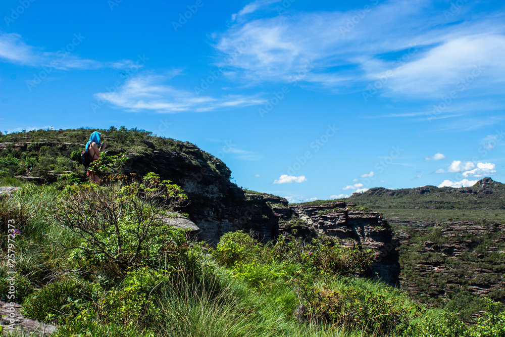 Fototapeta premium Trail to the Fumaça waterfall