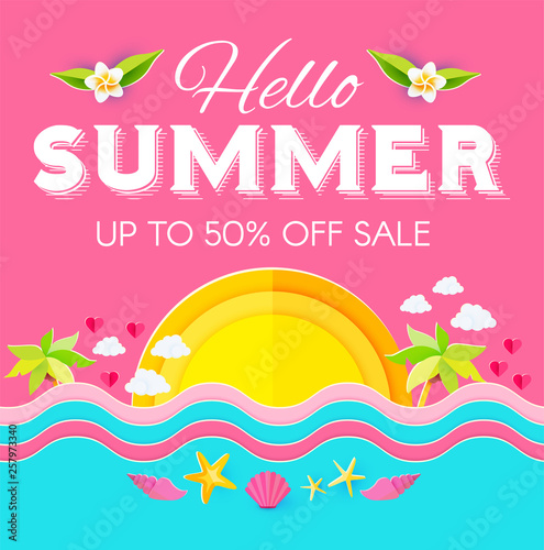 Hello. Summer Vacation and Travel. Enjoy Your Hot Sea Holiday 