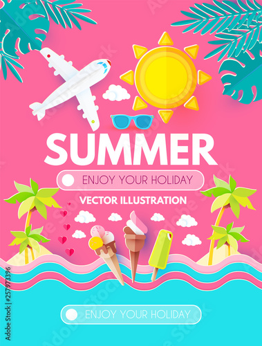 Hello. Summer Vacation and Travel. Enjoy Your Hot Sea Holiday 
