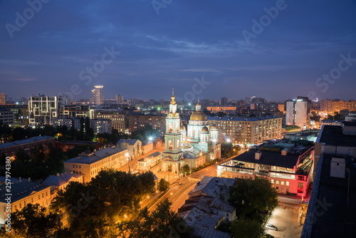 Moscow, Russia - July 20, 2018: Epiphany Cathedral at Yelokhovo, is the vicarial church of the Moscow Patriarchs