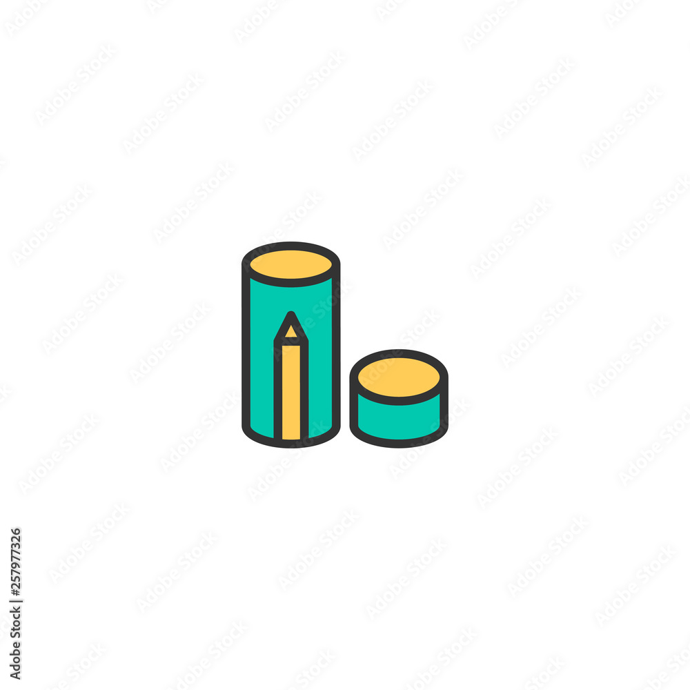 Pencil box icon design. Stationery icon vector design Pencil box icon design. Stationery icon vector design