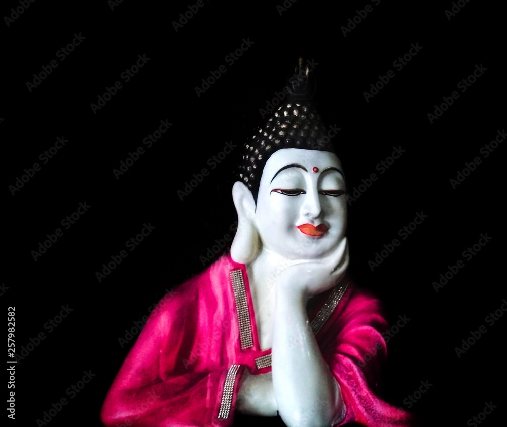 Lord Buddha Statue With Dark Background