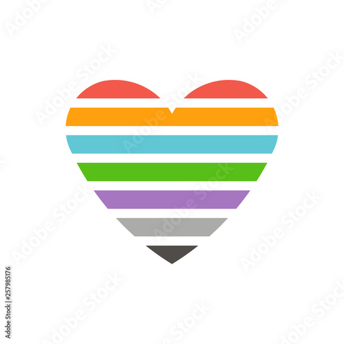 Free Download Love Heart Striped. logo illustration - GFXLoad