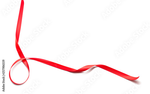 Red ribbons on white background. Vector illustration. Ready for your design. Can be used for greeting card, holidays, gifts, magazines and etc. EPS10.