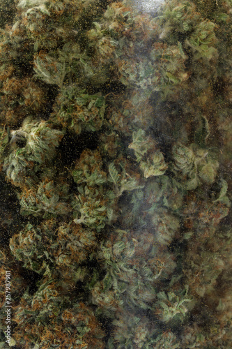 glass jar full of cannabis
