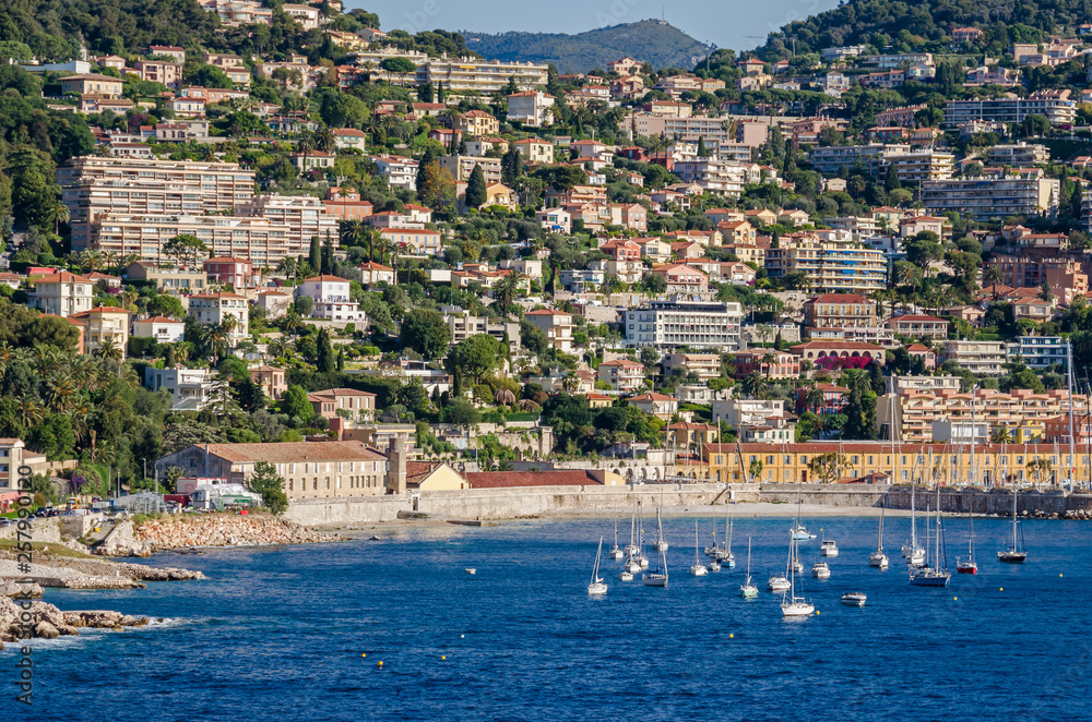 Villefranche-sur-Mer with its Observatoire Oceanologique and marina Villefranche-sur-Mer with its Observatoire Oceanologique and marina