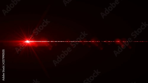Horizontal laser red sun moving lights optical lens flares overlay shiny animation art background new quality natural lighting lamp rays effect dynamic colorful bright video footage.