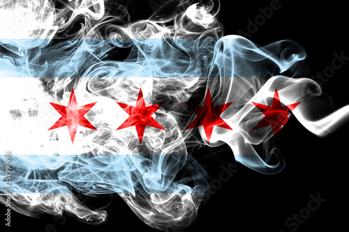 Chicago city smoke flag, Illinois State, United States Of America