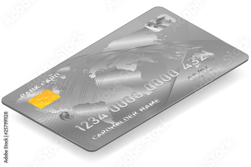 Vector drawing of a bank card white background