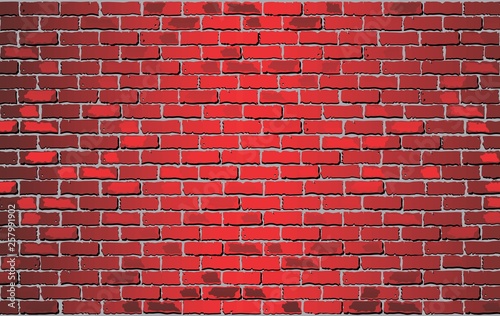 Shiny Red Brick Wall - Illustration,  Abstract vector illustration