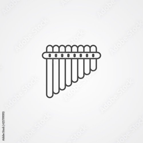 Pan flute vector icon sign symbol