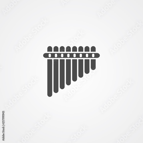 Pan flute vector icon sign symbol