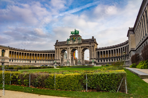 Triumphal Arch in Cinquantenaire Park in Brussels, Belgium, Europe