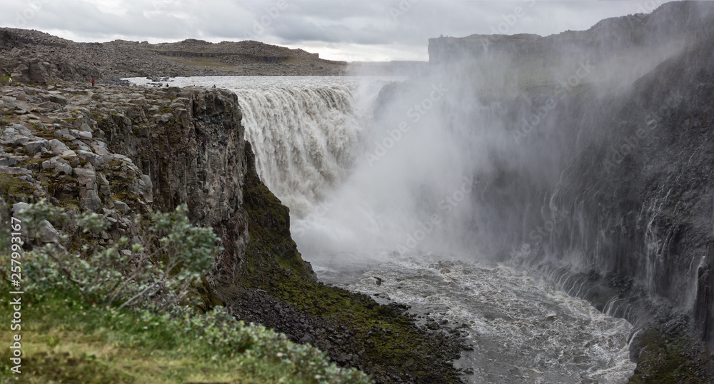Obraz premium Waterfall Dettifoss is one of the most powerful and most sullen