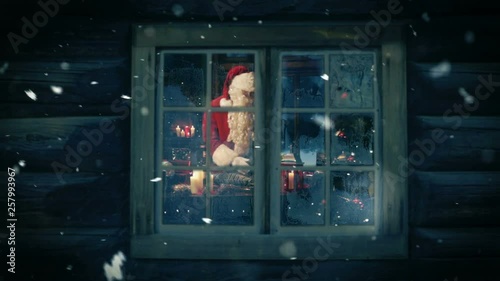 Santa preparing gifts