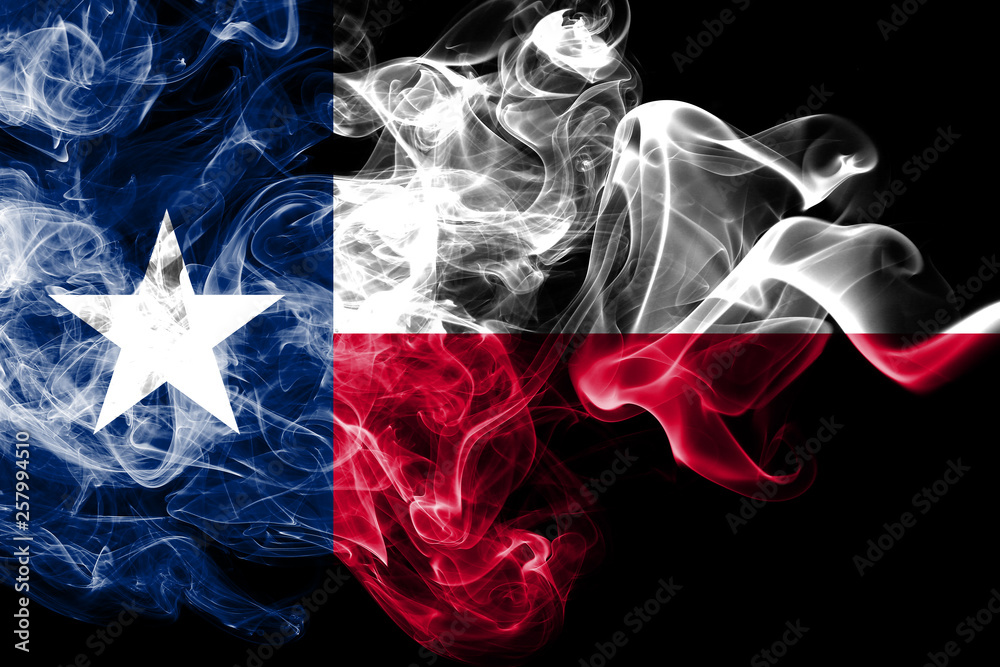 Naklejka premium Texas state smoke flag, United States Of America