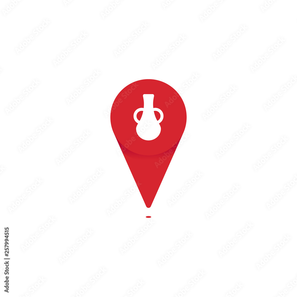 Antique shop pin point icon logo for map location vector Antique shop pin point icon logo for map location vector
