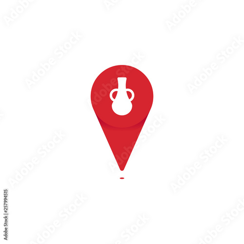 Antique shop pin point icon logo for map location vector