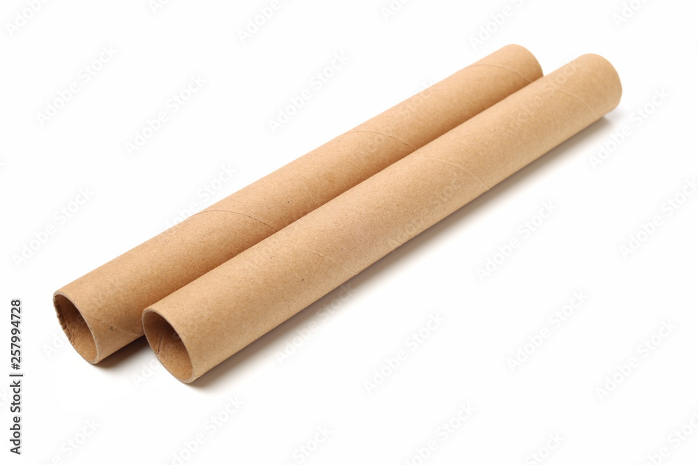 Brown paper roll on white background Brown paper roll on white background